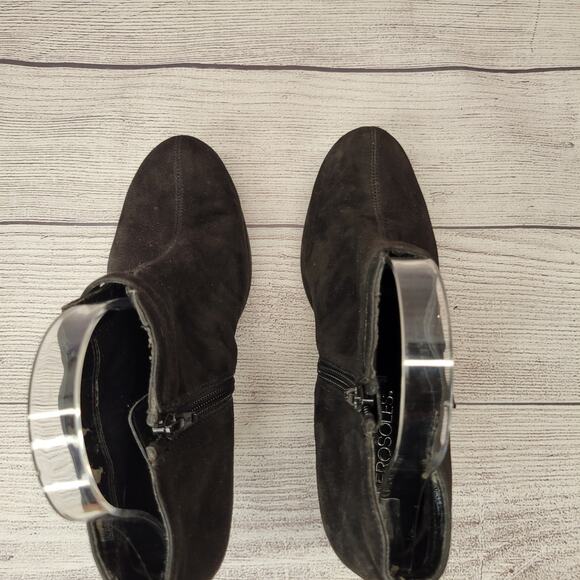 Aerosoles Black Suede Heeled Bootie, Side Zip, 3" Heel, Size 8 - Picture 7 of 16